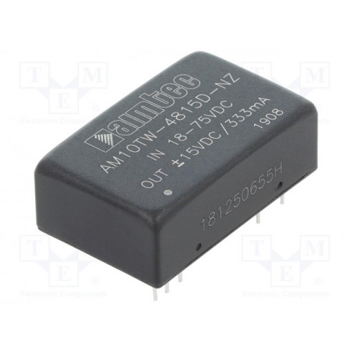AM10TW-4815D-NZ; Converter: DC/DC; 10W; Uin: 18÷75V; Uout: 15VDC; Uout2: -15VDC; DIP24; AIMTEC