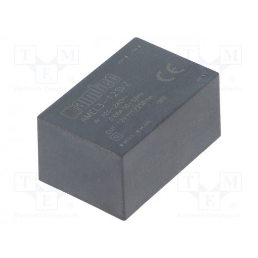 AMEL3-12SVZ; Converter: AC/DC; 3W; Uout: 12VDC; Iout: 0.25A; 77%; Mounting: PCB; AIMTEC