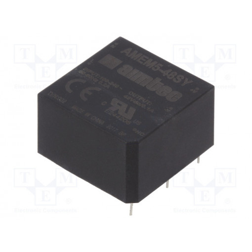 AMEM5-48SY; Converter: AC/DC; 5W; Uout: 48VDC; Iout: 0.1A; 78%; Mounting: PCB; AIMTEC
