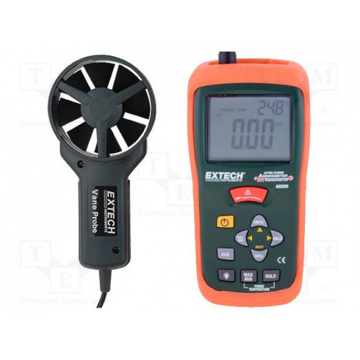 AN200; Thermoanemometer; LCD; 0,4÷30m/s; -10÷60°C; Equipment: batteries; EXTECH
