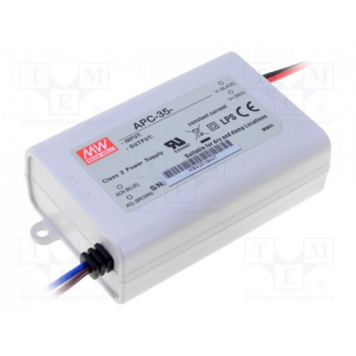 APC-35-500; Power supply: switched-mode; LED; 35W; 25÷70VDC; 500mA; 90÷264VAC; MEAN WELL