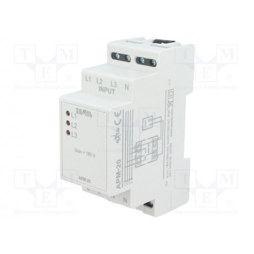 APM-20; Module: voltage monitoring relay; undervoltage,phase failure; ZAMEL APM-20; Module: voltage monitoring relay; undervoltage,phase failure; ZAMEL