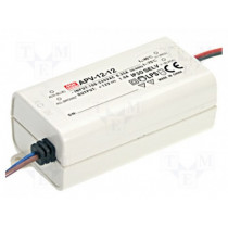 APV-12-5; Power supply: switched-mode; LED; 10W; 5VDC; 2A; 90÷264VAC; IP42; MEAN WELL