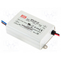 APV-25-12; Power supply: switched-mode; LED; 25.2W; 12VDC; 2.1A; 90÷264VAC; MEAN WELL