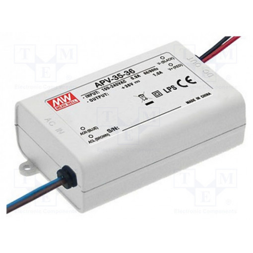 APV-35-24; Power supply: switched-mode; LED; 36W; 24VDC; 1.5A; 90÷264VAC; IP42; MEAN WELL