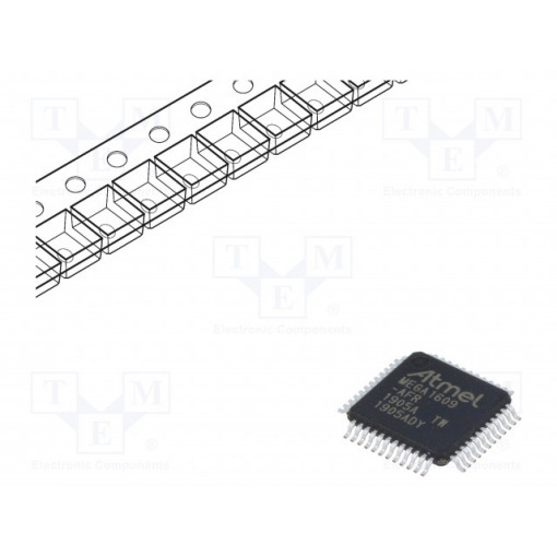 ATMEGA1609-AFR; AVR microcontroller; EEPROM: 256B; SRAM: 2kB; Flash: 16kB; TQFP48; MICROCHIP TECHNOLOGY
