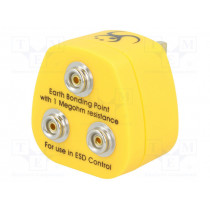 070-0011; Earthing plug; ESD; Features: three10mm male press studs; 1MΩ; ANTISTAT 070-0011; Earthing plug; ESD; Features: three10mm male press studs; 1MΩ; ANTISTAT
