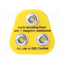 070-0017F; Earthing plug; ESD; Features: three10mm male press studs; 1MΩ; ANTISTAT 070-0017F; Earthing plug; ESD; Features: three10mm male press studs; 1MΩ; ANTISTAT