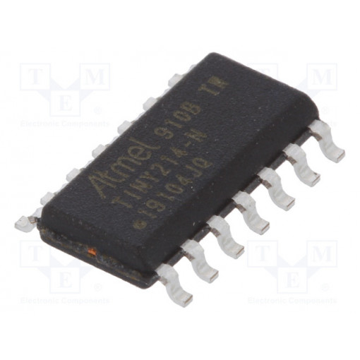 ATTINY214-SSN; AVR microcontroller; EEPROM: 64B; SRAM: 128B; Flash: 2kB; SO14; MICROCHIP TECHNOLOGY