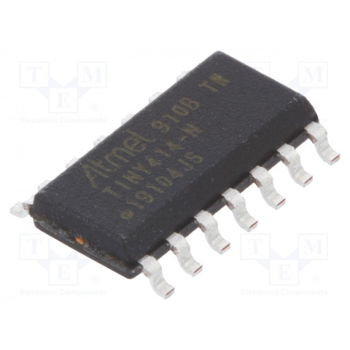 ATTINY414-SSN; AVR microcontroller; EEPROM: 128B; SRAM: 256B; Flash: 4kB; SO14; MICROCHIP TECHNOLOGY