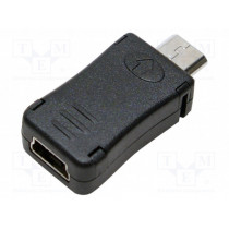 AU0010; Adapter; USB 2.0; USB B micro plug,USB mini 5pin socket; LOGILINK