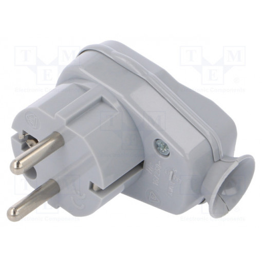 AWA-Ł PO; Connector: AC supply; male; plug; 2P+PE; 250VAC; 16A; grey; PIN: 3; TIMEX-ELEKTRO AWA-Ł PO; Connector: AC supply; male; plug; 2P+PE; 250VAC; 16A; grey; PIN: 3; TIMEX-ELEKTRO