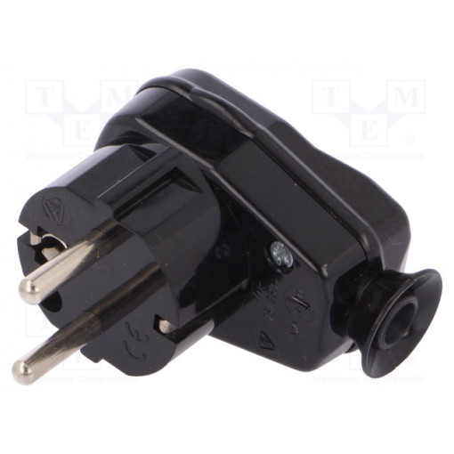 AWA-ŁKB CZ; Connector: AC supply; male; plug; 2P+PE; 250VAC; 16A; black; PIN: 3; TIMEX-ELEKTRO AWA-ŁKB CZ; Connector: AC supply; male; plug; 2P+PE; 250VAC; 16A; black; PIN: 3; TIMEX-ELEKTRO