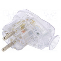 AWA-Ł TR; Connector: AC supply; male; plug; 2P+PE; 250VAC; 16A; for cable; TIMEX-ELEKTRO