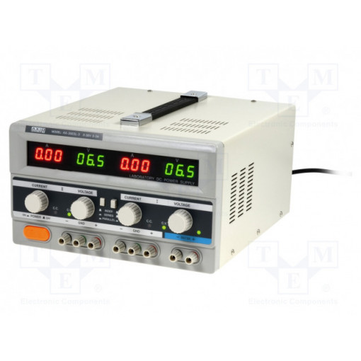 AX-3003L-3; Power supply: laboratory; Channels: 3; 0÷30VDC; 0÷3A; 0÷30VDC; 0÷3A; AXIOMET AX-3003L-3; Power supply: laboratory; Channels: 3; 0÷30VDC; 0÷3A; 0÷30VDC; 0÷3A; AXIOMET