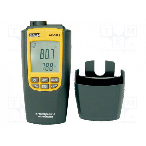 AX-5002; Meter: temperature; LCD 4 digits,with a backlit; Resol: 0.1°C; AXIOMET AX-5002; Meter: temperature; LCD 4 digits,with a backlit; Resol: 0.1°C; AXIOMET