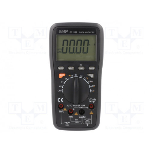 AX-594; Digital multimeter; LCD 3,75 digit (3999); 3x/s; -20÷1000°C; AXIOMET AX-594; Digital multimeter; LCD 3,75 digit (3999); 3x/s; -20÷1000°C; AXIOMET