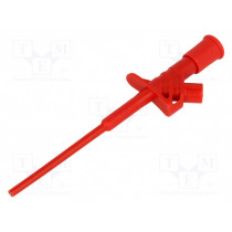 AX-CP-07-R; Clip-on probe; pincers type; 10A; red; Grip capac: max.4mm; 4mm; AXIOMET