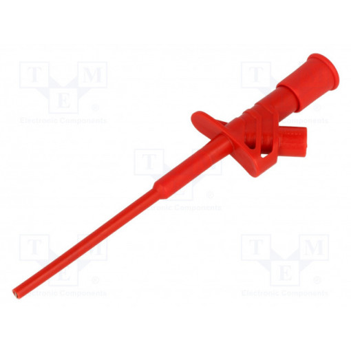 AX-CP-07-R; Clip-on probe; pincers type; 10A; red; Grip capac: max.4mm; 4mm; AXIOMET