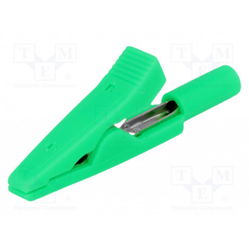 ; Crocodile clip; 10A; 60VDC; green; Overall len: 41.5mm; AXIOMET ; Crocodile clip; 10A; 60VDC; green; Overall len: 41.5mm; AXIOMET