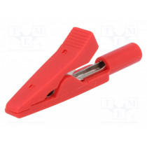 ; Crocodile clip; 10A; 60VDC; red; Overall len: 41.5mm; AXIOMET ; Crocodile clip; 10A; 60VDC; red; Overall len: 41.5mm; AXIOMET