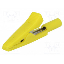 ; Crocodile clip; 10A; 60VDC; yellow; Overall len: 41.5mm; AXIOMET ; Crocodile clip; 10A; 60VDC; yellow; Overall len: 41.5mm; AXIOMET