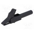 ; Crocodile clip; 15A; black; Grip capac: max.12mm; Socket size: 4mm; AXIOMET