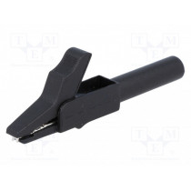 ; Crocodile clip; 15A; black; Grip capac: max.12mm; Socket size: 4mm; AXIOMET ; Crocodile clip; 15A; black; Grip capac: max.12mm; Socket size: 4mm; AXIOMET