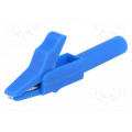 ; Crocodile clip; 15A; blue; Grip capac: max.12mm; Socket size: 4mm; AXIOMET