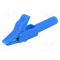 ; Crocodile clip; 15A; blue; Grip capac: max.12mm; Socket size: 4mm; AXIOMET ; Crocodile clip; 15A; blue; Grip capac: max.12mm; Socket size: 4mm; AXIOMET