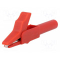 ; Crocodile clip; 15A; red; Grip capac: max.12mm; Socket size: 4mm; AXIOMET
