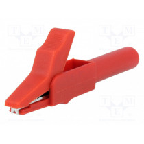 ; Crocodile clip; 15A; red; Grip capac: max.12mm; Socket size: 4mm; AXIOMET ; Crocodile clip; 15A; red; Grip capac: max.12mm; Socket size: 4mm; AXIOMET