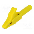 ; Crocodile clip; 15A; yellow; Grip capac: max.12mm; Contacts: brass; AXIOMET