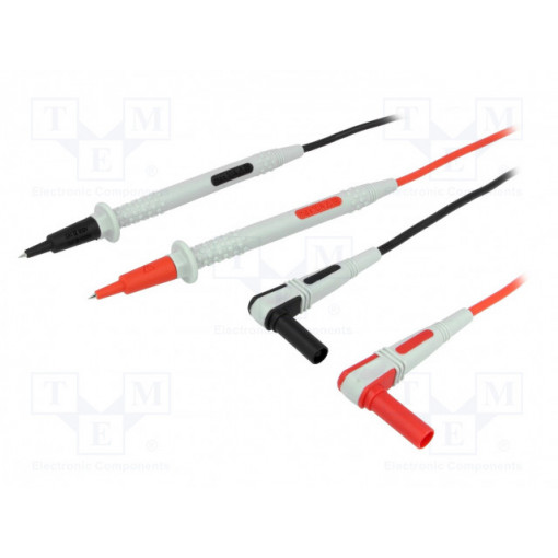 AX-TLS-004A; Set of test leads; Inom: 10A; Len: 1m; red and black; AXIOMET