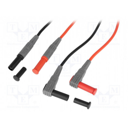 AX-TLS-005A; Set of test leads; Inom: 10A; Len: 1m; red and black; AXIOMET