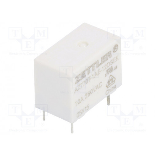 AZ770T-1AE-12DSEK; Relay: electromagnetic; SPST-NO; Ucoil: 12VDC; 10A/250VAC; 10A; ZETTLER