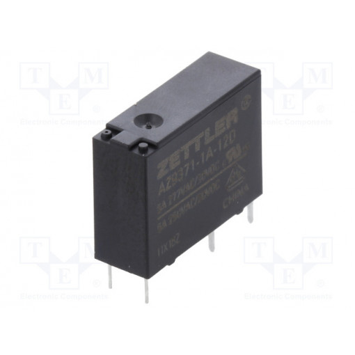 AZ9371-1A-12D; Relay: electromagnetic; SPST-NO; Ucoil: 12VDC; 5A/250VAC; 5A/30VDC; ZETTLER
