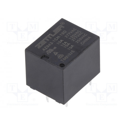 AZ943-1CH-18D; Relay: electromagnetic; SPDT; Ucoil: 18VDC; 10A/277VAC; 10A/30VDC; ZETTLER