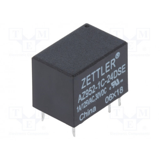 AZ952-1C-24DSE; Relay: electromagnetic; SPDT; Ucoil: 24VDC; 1A/125VAC; 1A/30VDC; 1A; ZETTLER