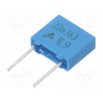 B32529C0223J000; Capacitor: polyester; 22nF; 40VAC; 63VDC; Pitch: 5mm; ±5%; -55÷125°C; EPCOS