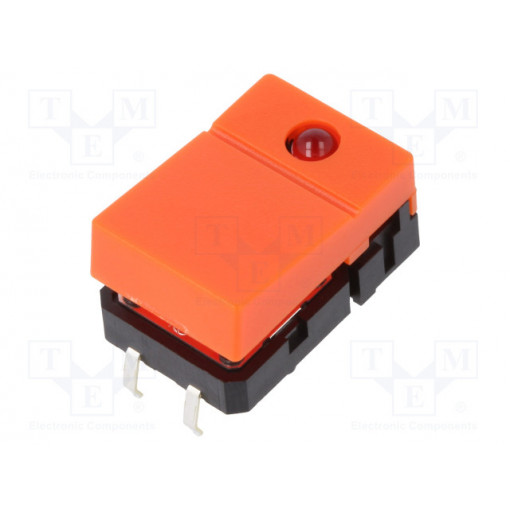 B3J2200; Switch: keypad; Pos: 2; SPST-NO; 0.05A/24VDC; orange; LED; THT; 1.27N; OMRON OCB