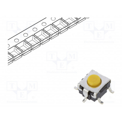 B3S1102P; Microswitch TACT; SPST-NO; Pos: 2; 0.05A/24VDC; SMT; none; 2.26N; OMRON OCB
