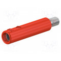 23.1033-22; Socket; 4mm banana; 32A; red; nickel plated; screw; insulated; STÄUBLI