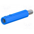 23.1033-23; Socket; 4mm banana; 32A; blue; nickel plated; screw; insulated; STÄUBLI