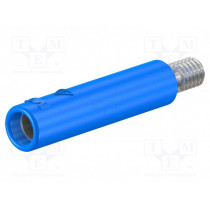 23.1033-23; Socket; 4mm banana; 32A; blue; nickel plated; screw; insulated; STÄUBLI