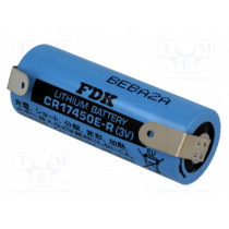 CR17450E-R BLADE; Battery: lithium; 3V; 4/5A,CR8L; soldering lugs; Ø17x45mm; 2400mAh; FDK