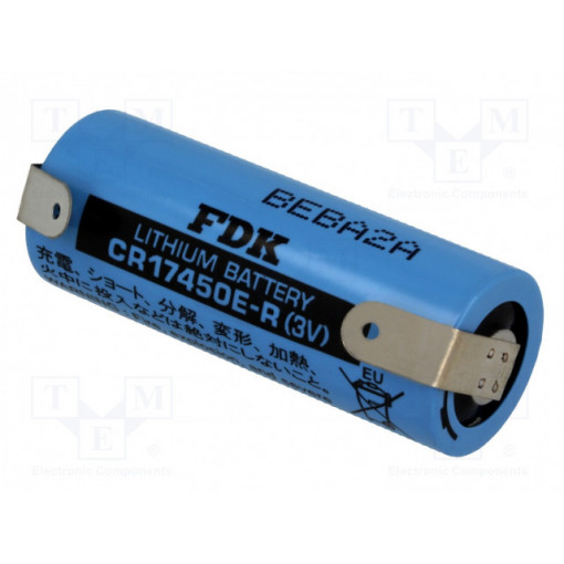 CR17450E-R BLADE; Battery: lithium; 3V; 4/5A,CR8L; soldering lugs; Ø17x45mm; 2400mAh; FDK