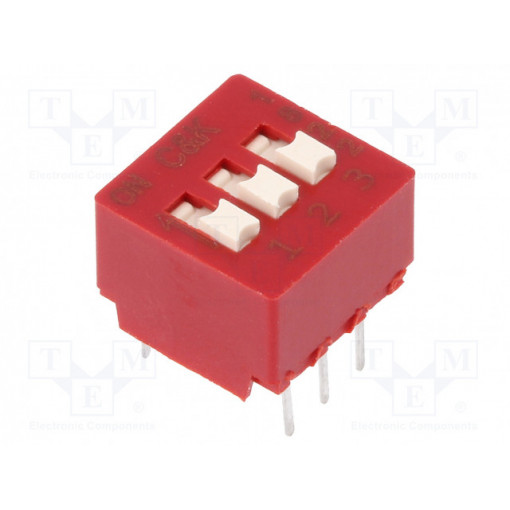 BD03; Switch: DIP-SWITCH; Poles number: 3; 0.1A/50VDC; Pos: 2; -40÷85°C; C&K