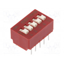 BD05; Switch: DIP-SWITCH; Poles number: 5; 0.1A/50VDC; Pos: 2; -40÷85°C; C&K