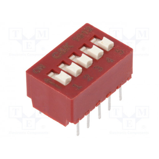 BD05; Switch: DIP-SWITCH; Poles number: 5; 0.1A/50VDC; Pos: 2; -40÷85°C; C&K